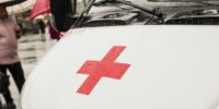 Krankenwagen Close-up Symbol Hilfsorganisationen