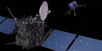 Drawing of satellites in space