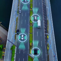 autonomous cars on a highway