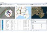 Screenshot der SpaceMaster Softwareplattform mit umfangreichen Auswerte- und Analysefunktionen, visualisiert in Karten- und Reportdarstellung