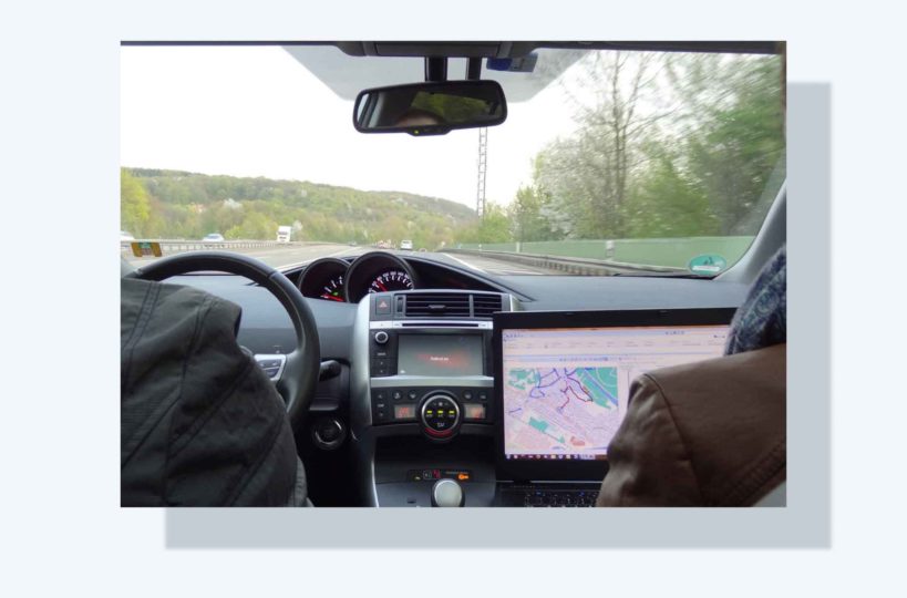Testfahrt zur Mobilfunkvermessung mit Mobilfunk Mess- und Analysesystem