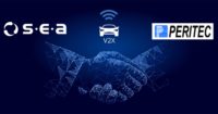 Handshake vor blauem Hintergrund mit Logos von SEA und Peritec