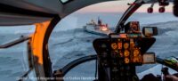 View from the helicopter: Polarstern on its journey through the sea ice