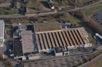 Aerial photograph of the GROHE facility in Hemer, the location of the endurance testing laboratory for automated faucet test stands developed by S.E.A. Datentechnik.