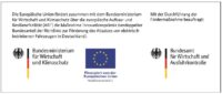 Logos des Bundesministeriums für Wirtschaft und Klimaschutz, der Europäischen Union und des Bundesamts für Wirtschaft und Ausfuhrkontrolle mit Hinweis auf die EU-Förderung der Innovationsprämie im Rahmen von NextGenerationEU für elektrisch betriebene Fahrzeuge in Deutschland